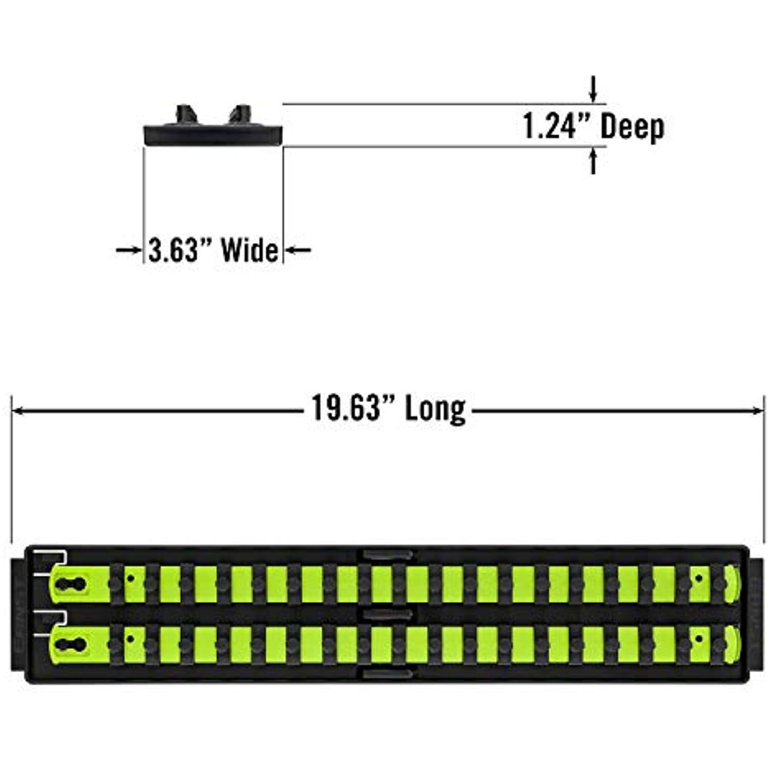 Ernst Manufacturing 19-Inch Socket Boss Premium 2-Rail, 3/8-Inch-Drive Socket