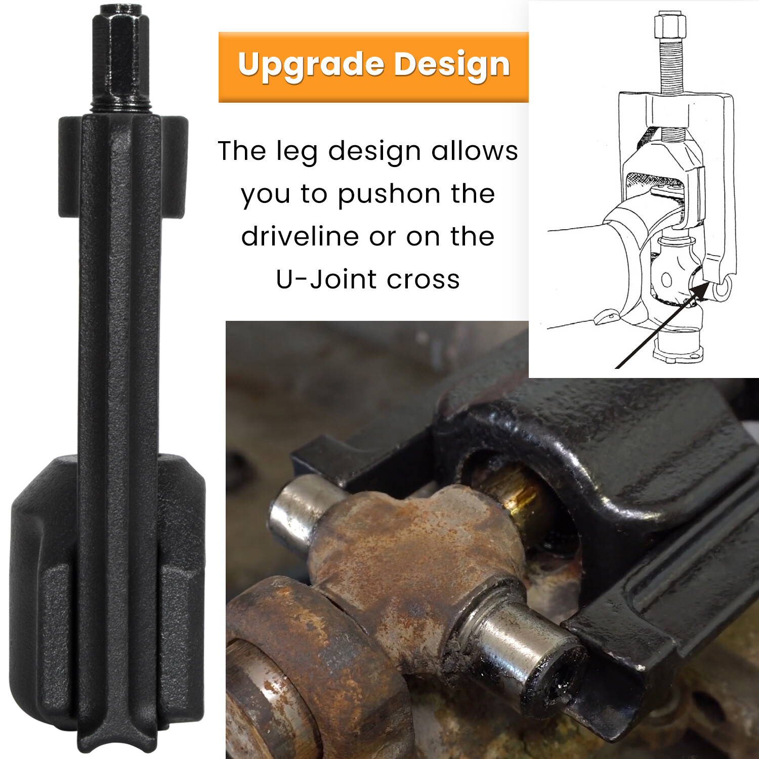 10105 Universal Heavy Duty U-Joint Puller Class 1-3 bearing cups 1” to 1.25” O.D