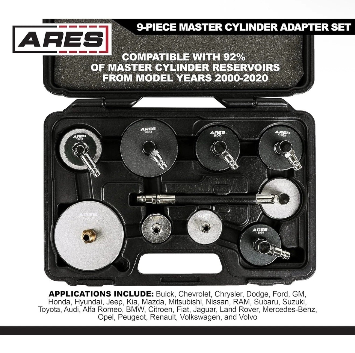 ARES 18038 9 Piece Master Cylinder Adapter Set – Adapters Brake Bleeding