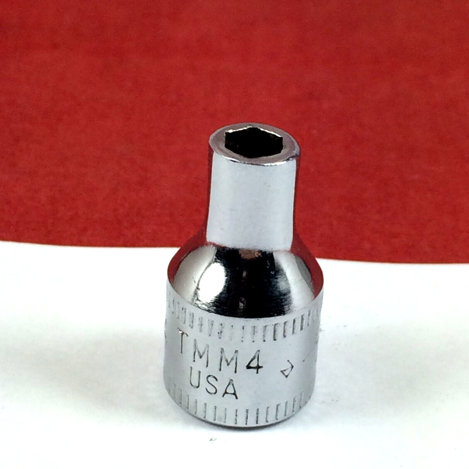 Excellent! Snap-on 4mm TMM4 Metric 1/4″ drive Shallow Socket 1986 Engraved