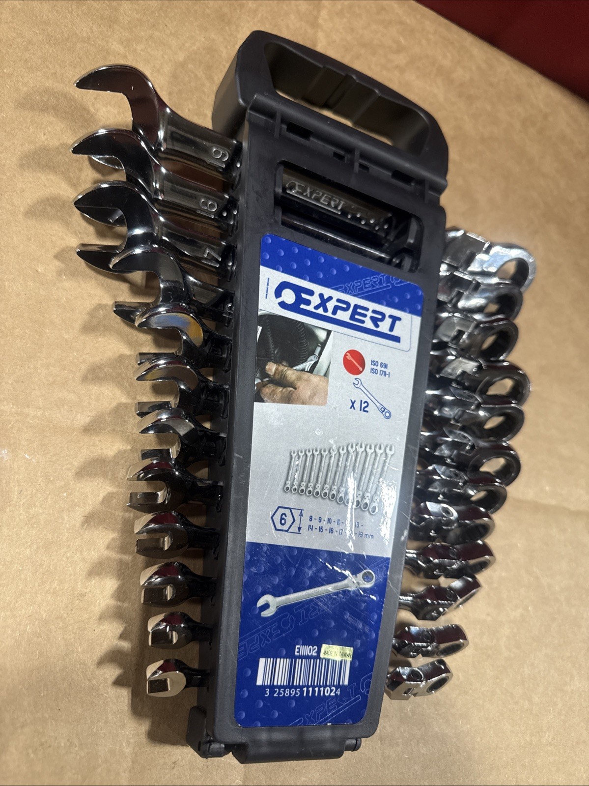 Expert 12pc Metric Flex-Head Ratcheting Combination Wrench Set 12pt E111102 NEW