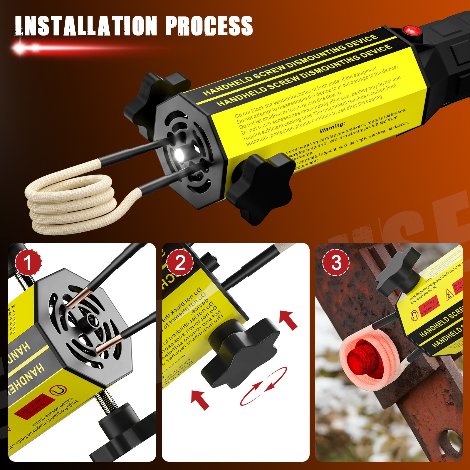 Magnetic Induction Heater Kit with 8 Coils 1200W 110V for Rusty Screw Removing