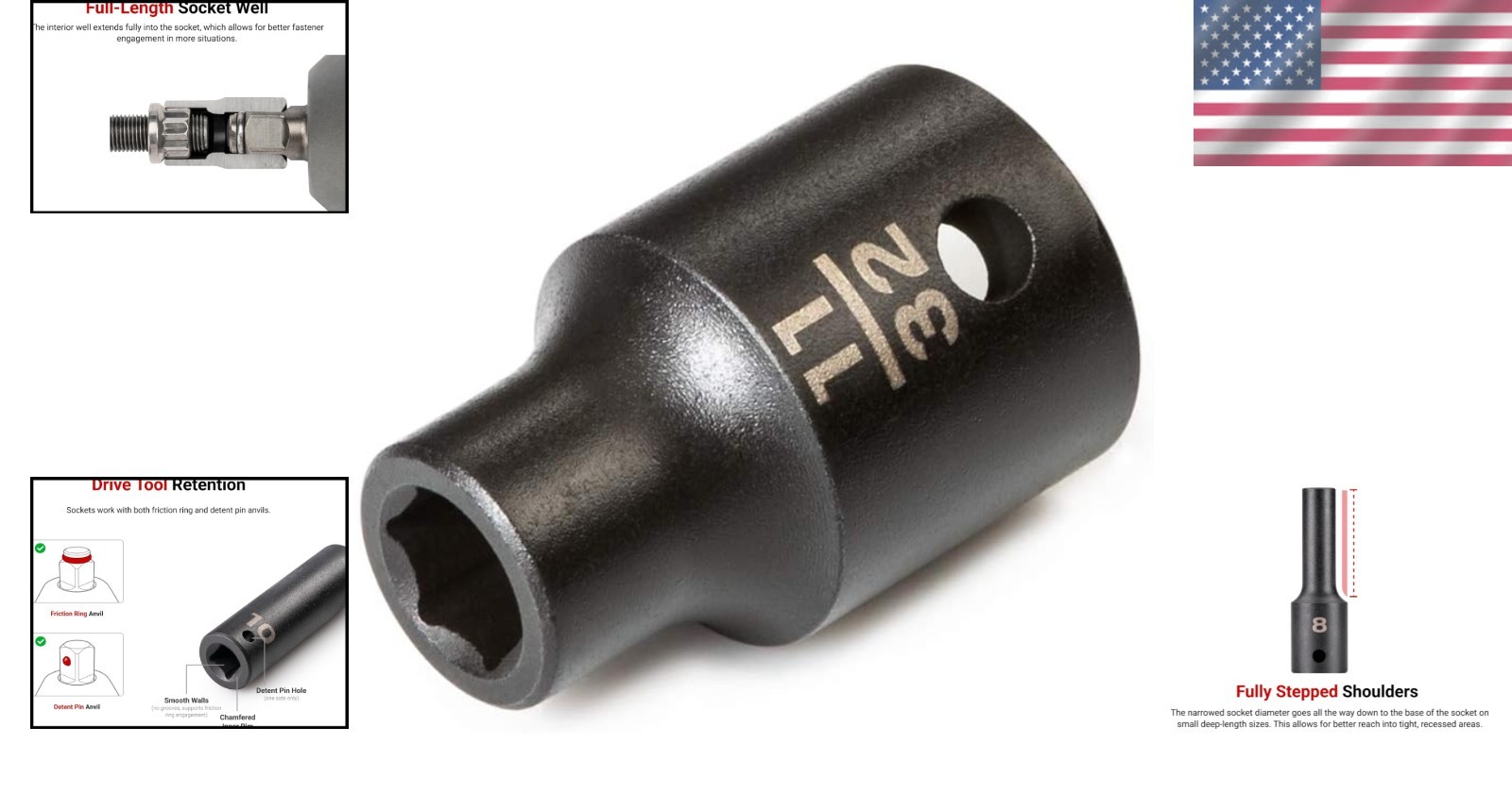 Corrosion-Resistant 11/32-Inch Shallow Impact Socket | Alloy Steel Construction