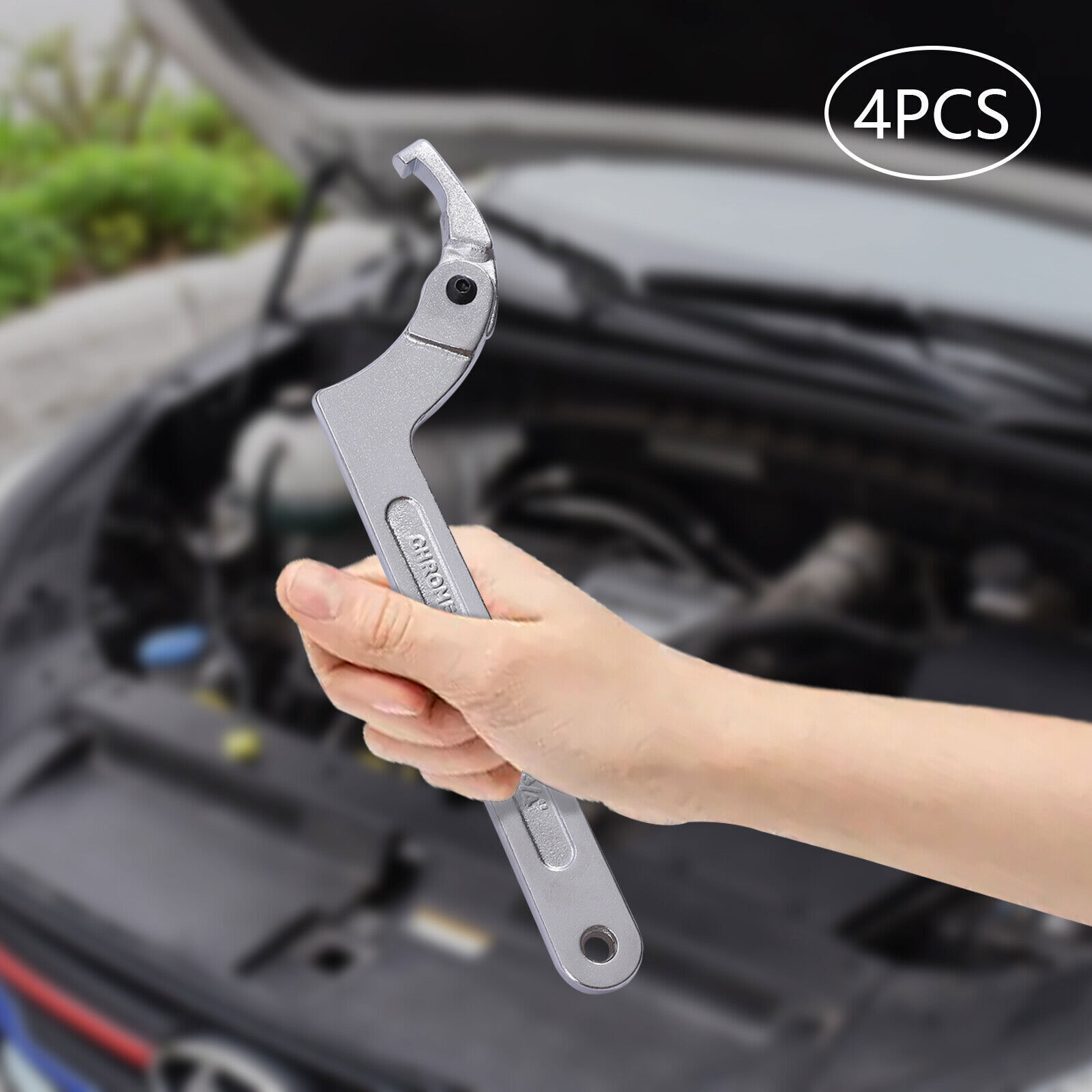 4pcs Adjustable Hook & C Pin Spanner Wrench Set Tighten Removing Nut Wrench New