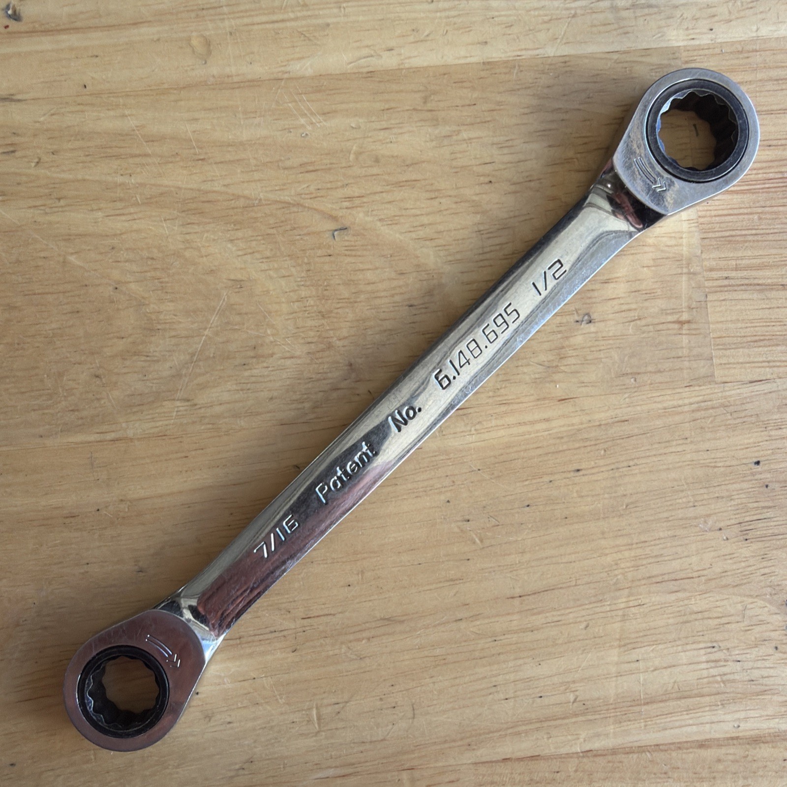 Husky Pro Tools 7/16″ x 1/2″ Ratcheting Double Box End Wrench 12 Point 65484
