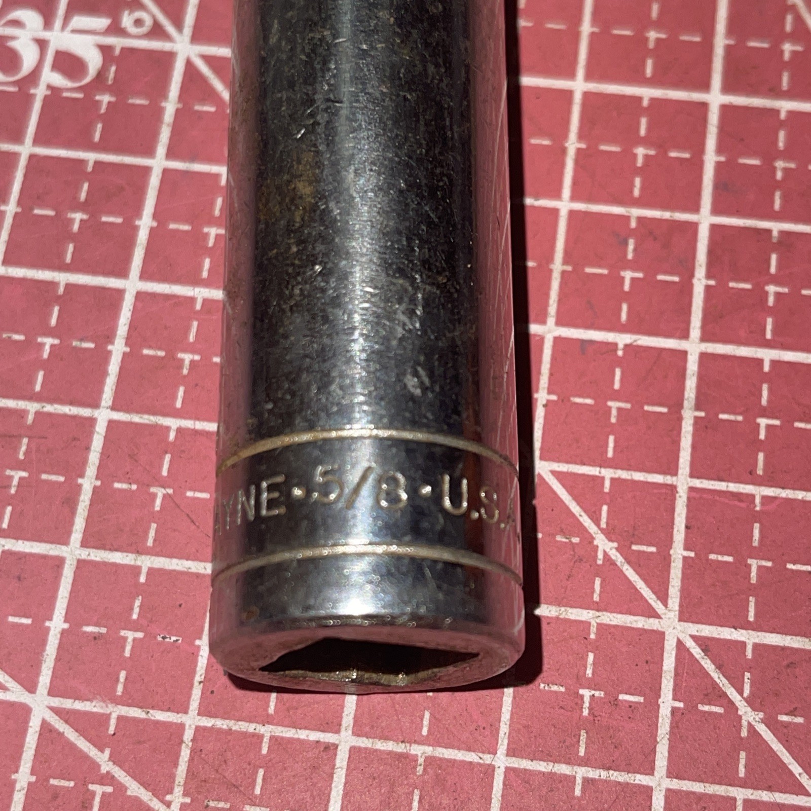 S-K Wayne USA 40820 5/8 In SAE 1/2 Drive 12 point Deep Socket Vintage SK 5/8”