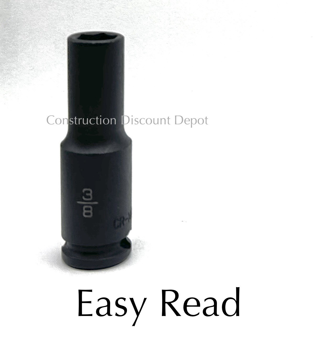 Dewalt EASY READ 3/8″ Drive 3/8″ In. Deep 6 Point Black Impact Socket 19-163