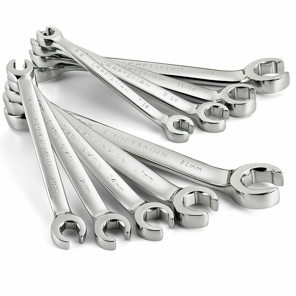 Craftsman 9 piece Standard and Metric Flare Nut Wrench Set Tool