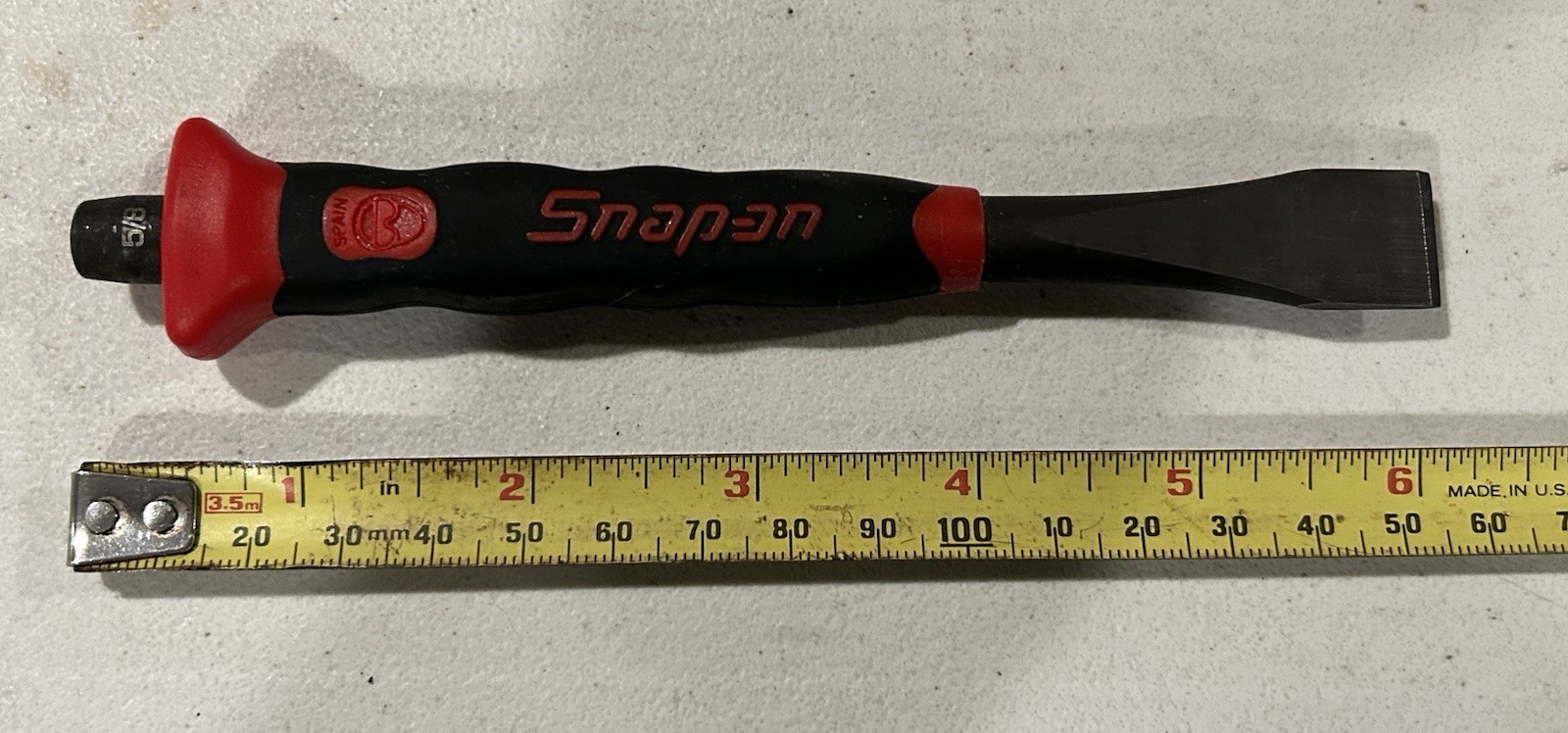 NOS Snap On Tools PCSG820 RED Soft Grip 5/8″ Flat Edge Chisel SPAIN