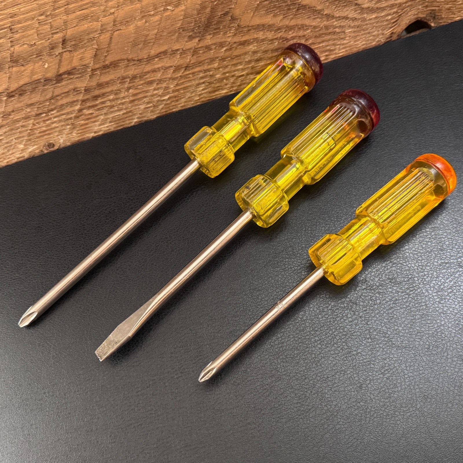 Vintage FULLER Screwdriver Lot 313 314 Phillips #2 #3 & 307 Slotted 3/8″ Red Top