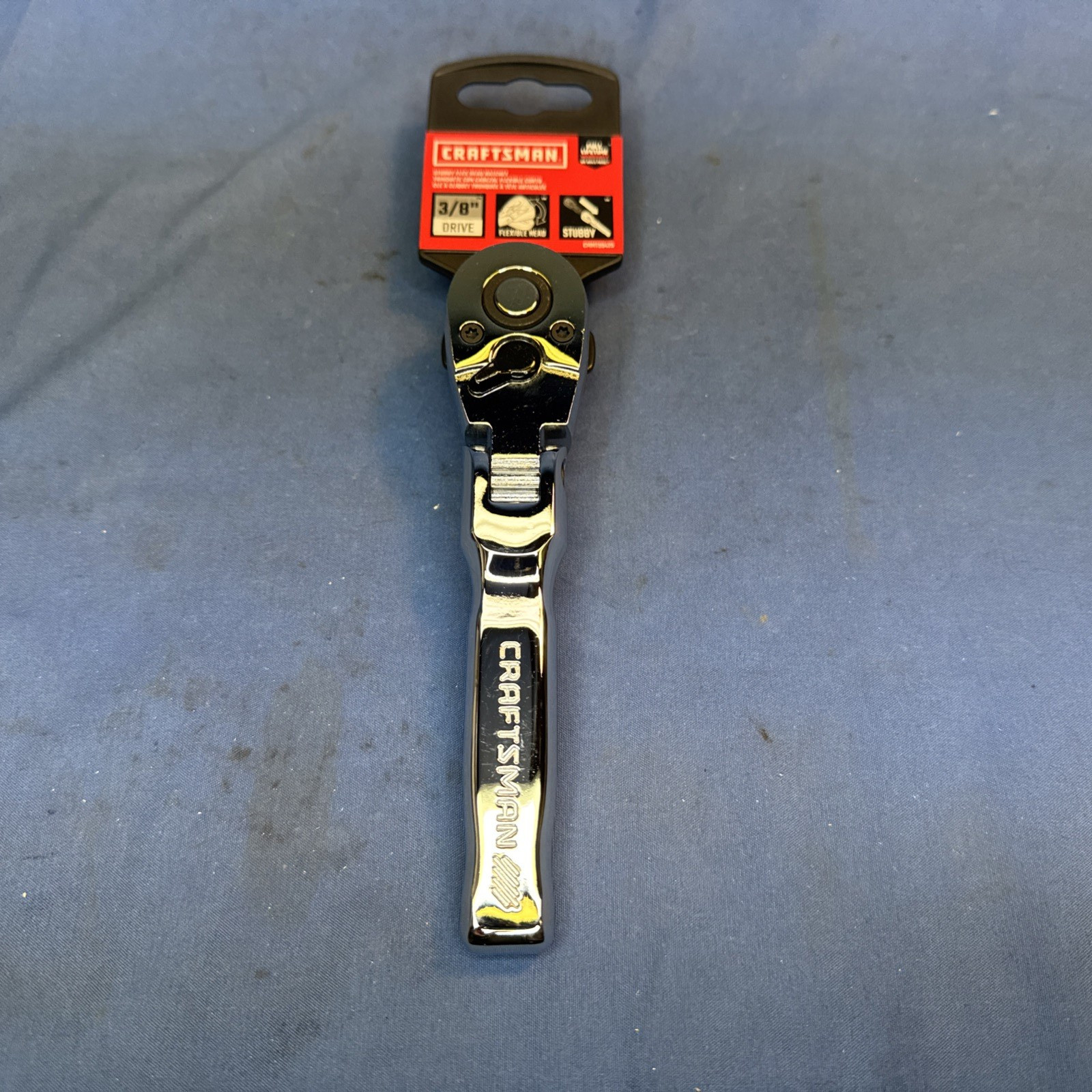 New Craftsman 3/8 Inch Drive Metric and SAE Flex Head Stubby Ratchet 72 Teeth