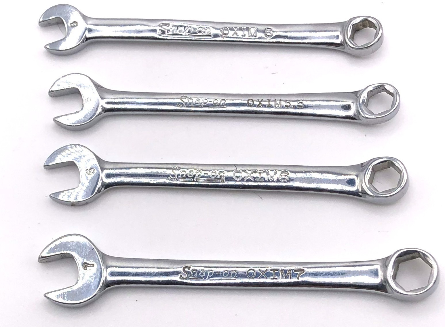 Four Snap-ON Combo Midget Wrenches OXI 5, OXI 5.5, OXI 6, OXI 7
