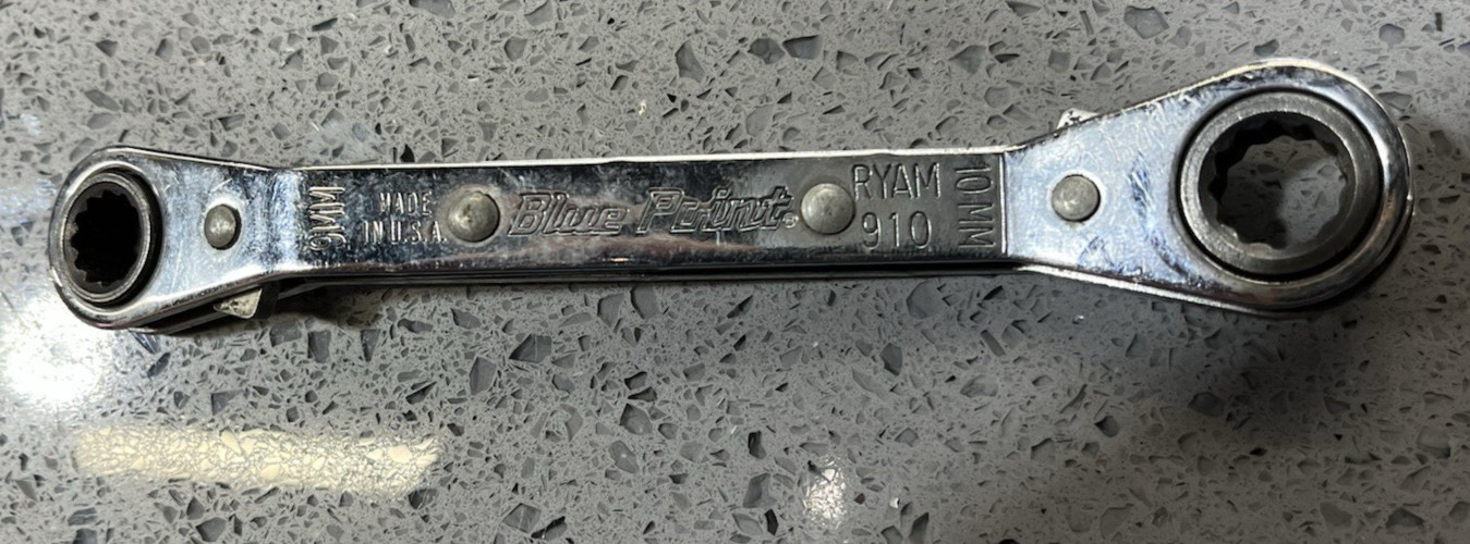 Blue-Point RBYAM605 5 pc 12-Point Metric 25° Offset Ratcheting Box Wrench Set