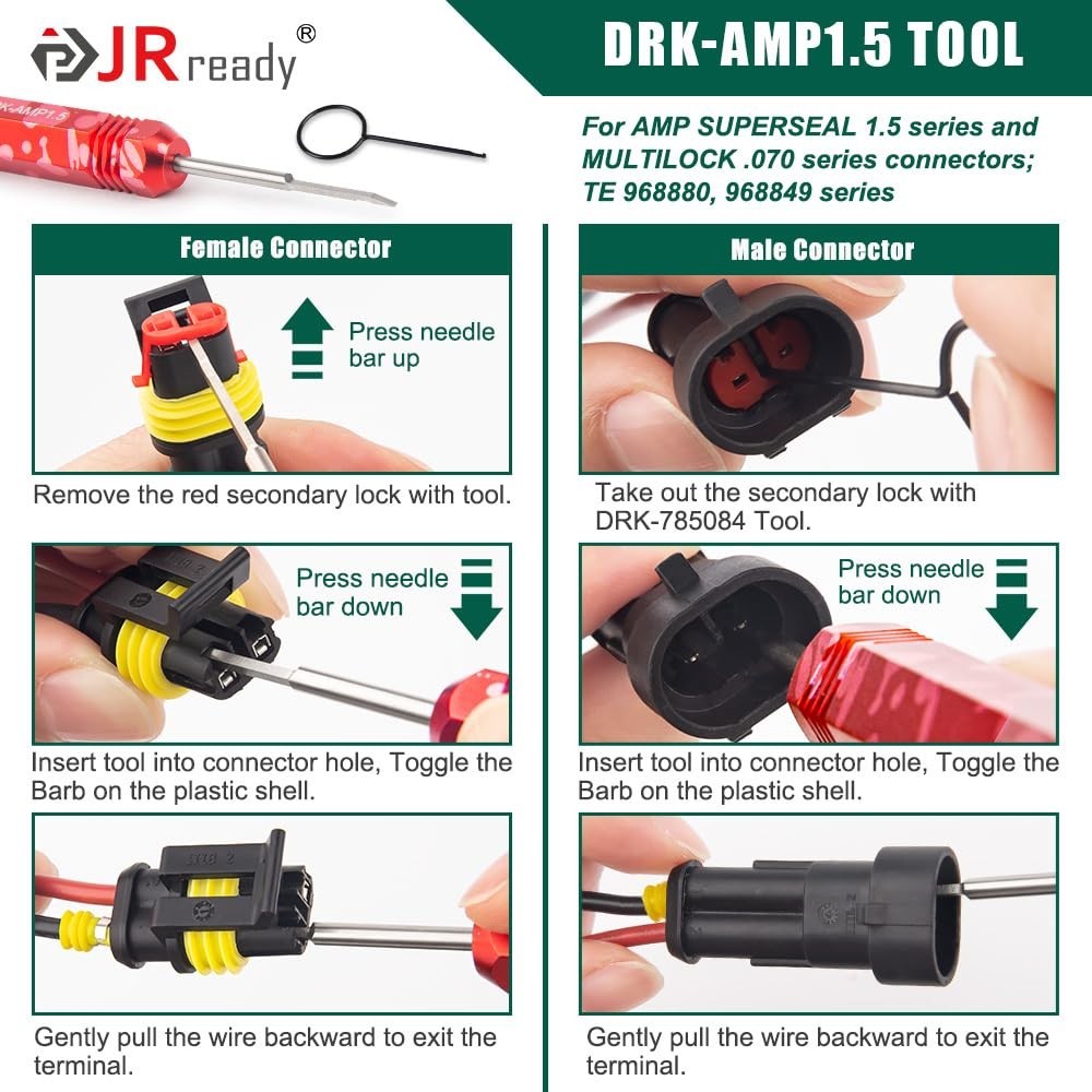 Alloy Steel Pin Extraction Tool Kit for Automotive Wire Connectors – 5PCS