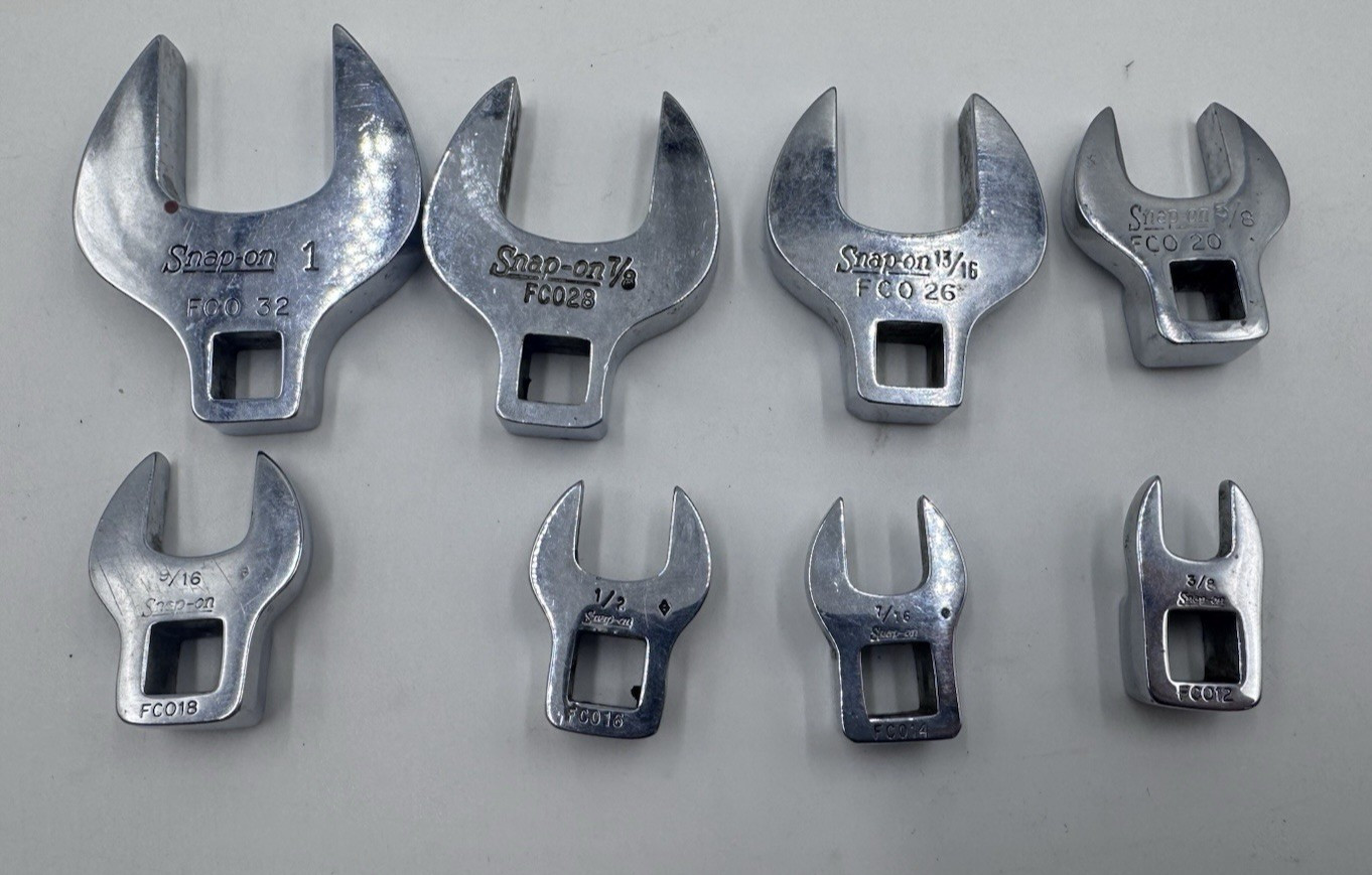 Snap-On 3/8″ Drive 8 Piece SAE Crows Foot Set 1, 7/8, 13/16, 5/8, 1/2, 7/16, 3/8