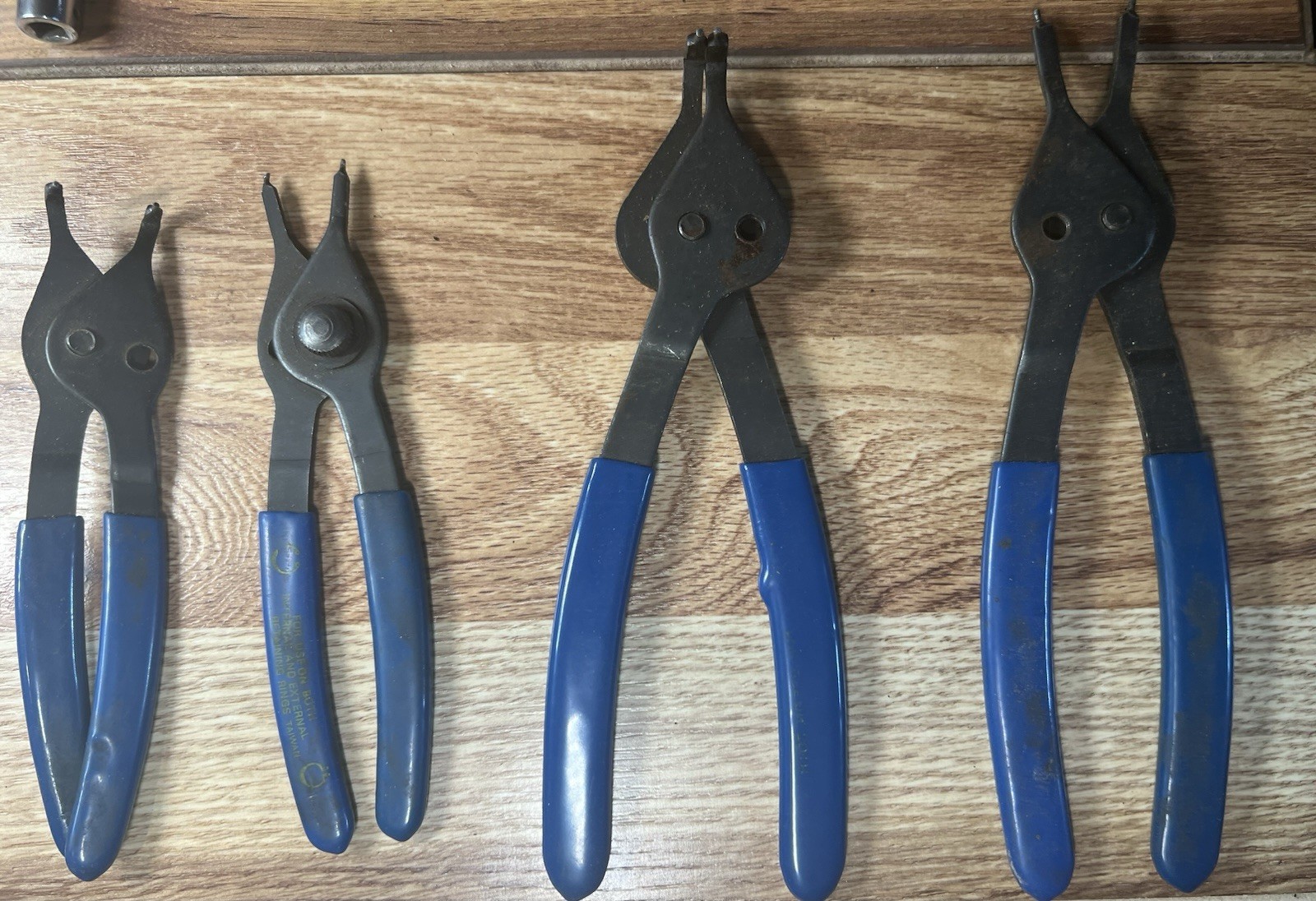 Vintage Continental Tools 4 Pieces Snap Ring Pliers Blue SRP-4 In Pouch