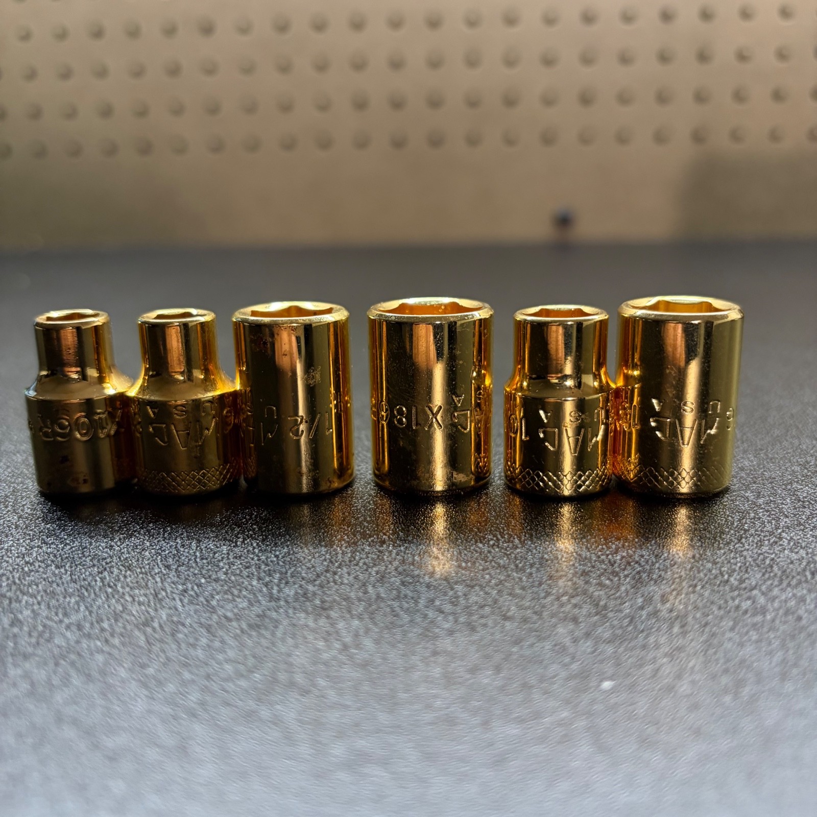 Limited Edition 24K Gold Plated MAC Tools 2005 1 of 2000 3/8 socket set 10mm 6pc