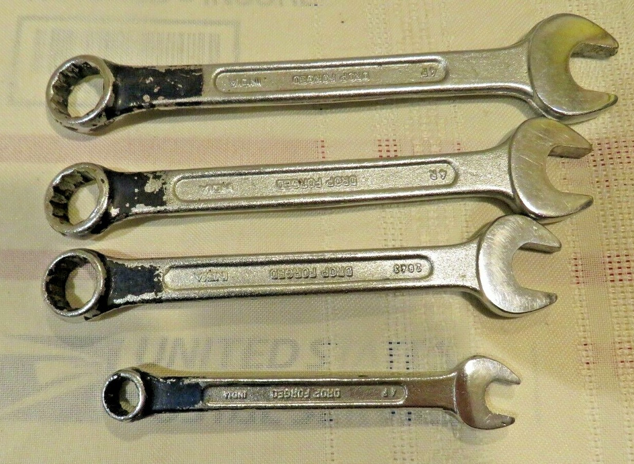 Set of 4 Gedore Combination Wrench Set Drop Forged India + 1 Gen-Tech Combo