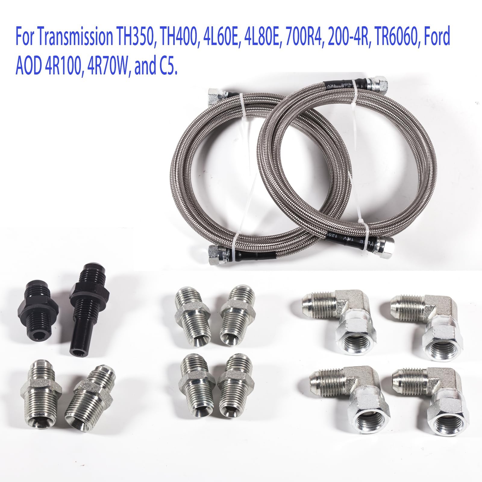 6AN 70″ Transmission 70 inches, Fluid Oil Cooler Hose&Clamp