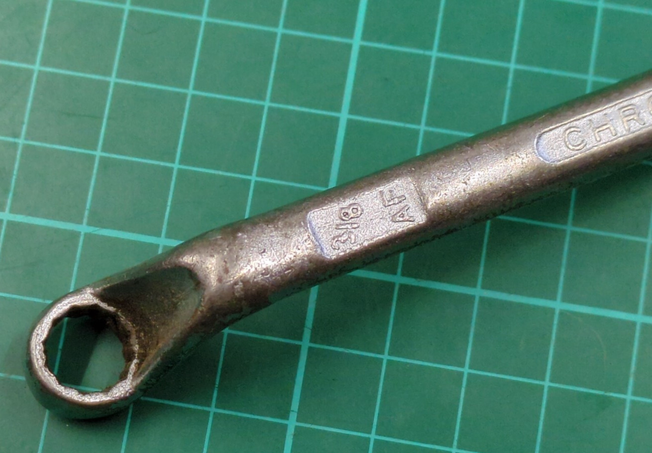 Elora No110, 3/8″ x 7/16″ AF Chrome Vanadium, Offset Ring Spanner, West Germany