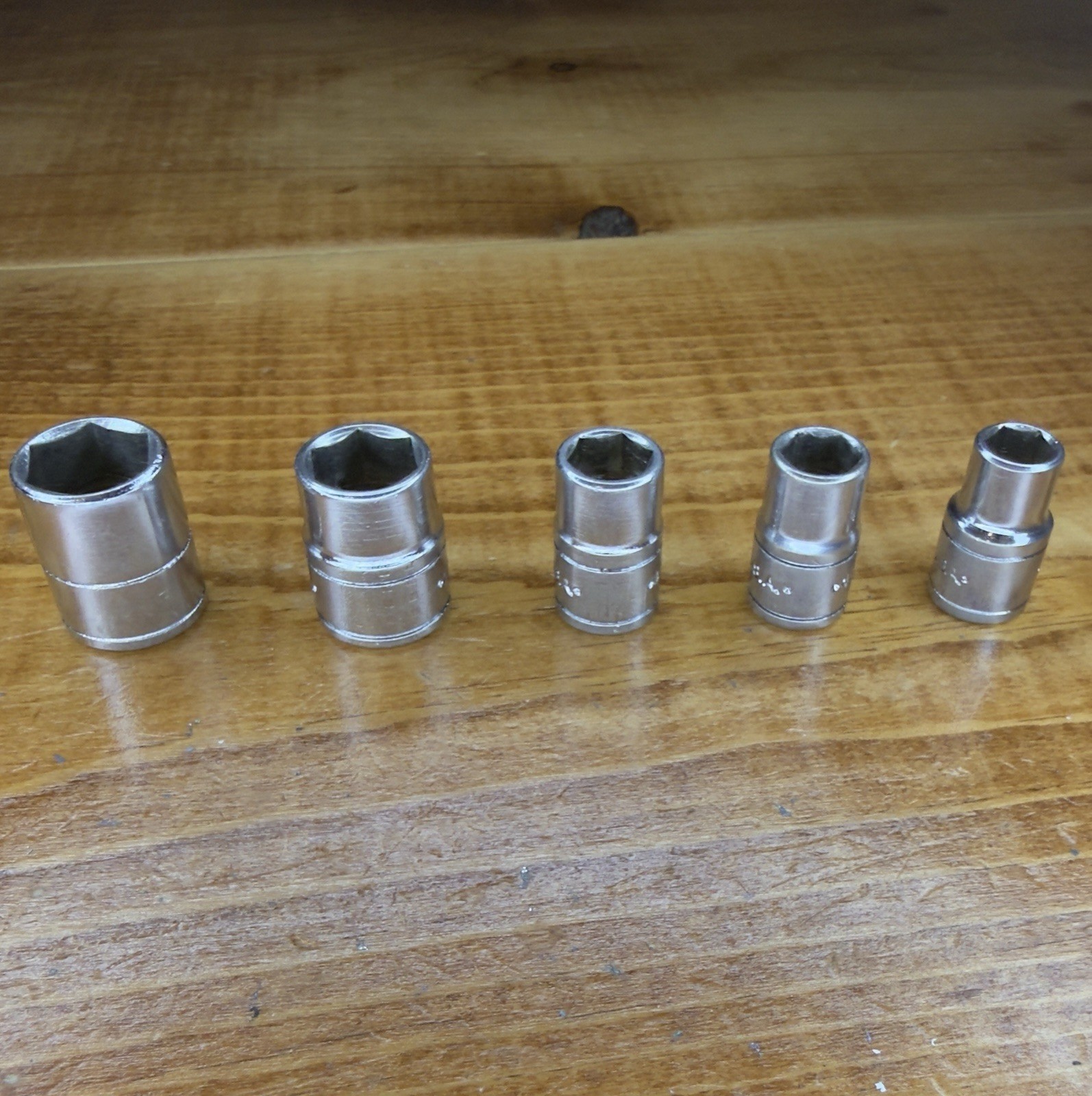 Lot Of 5 SK Tools 1/4” Drive Shallow Socket USA 40916 1/2 7/16 11/32 5/16 9/32