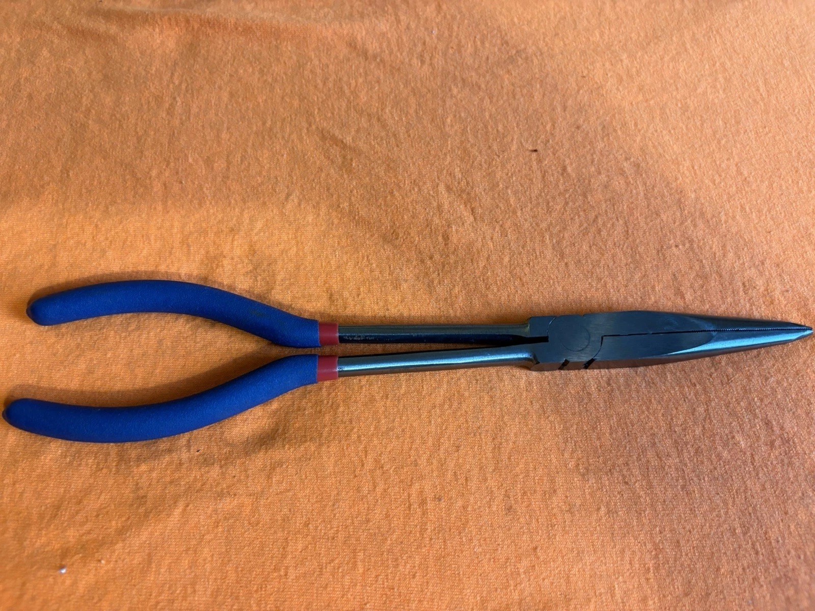 LARGE Westward 1UKK6 Long 11″ Reach Nose Needle Pliers Hand Blue Handle Mechanic
