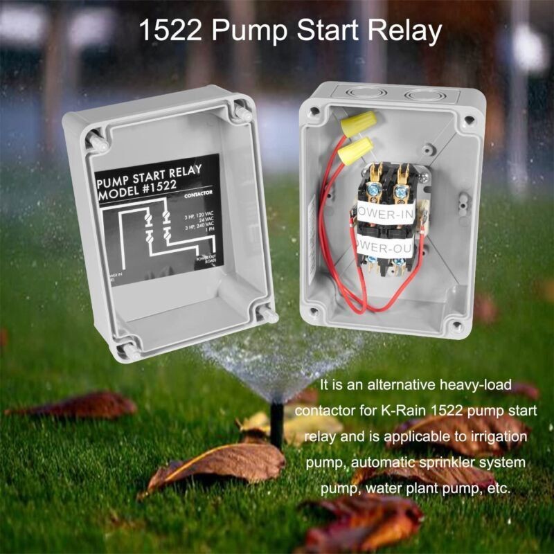 1522 Pump Start Relay 3 HP at 110Volt /220Volt 24V Coil for Irritation Systems