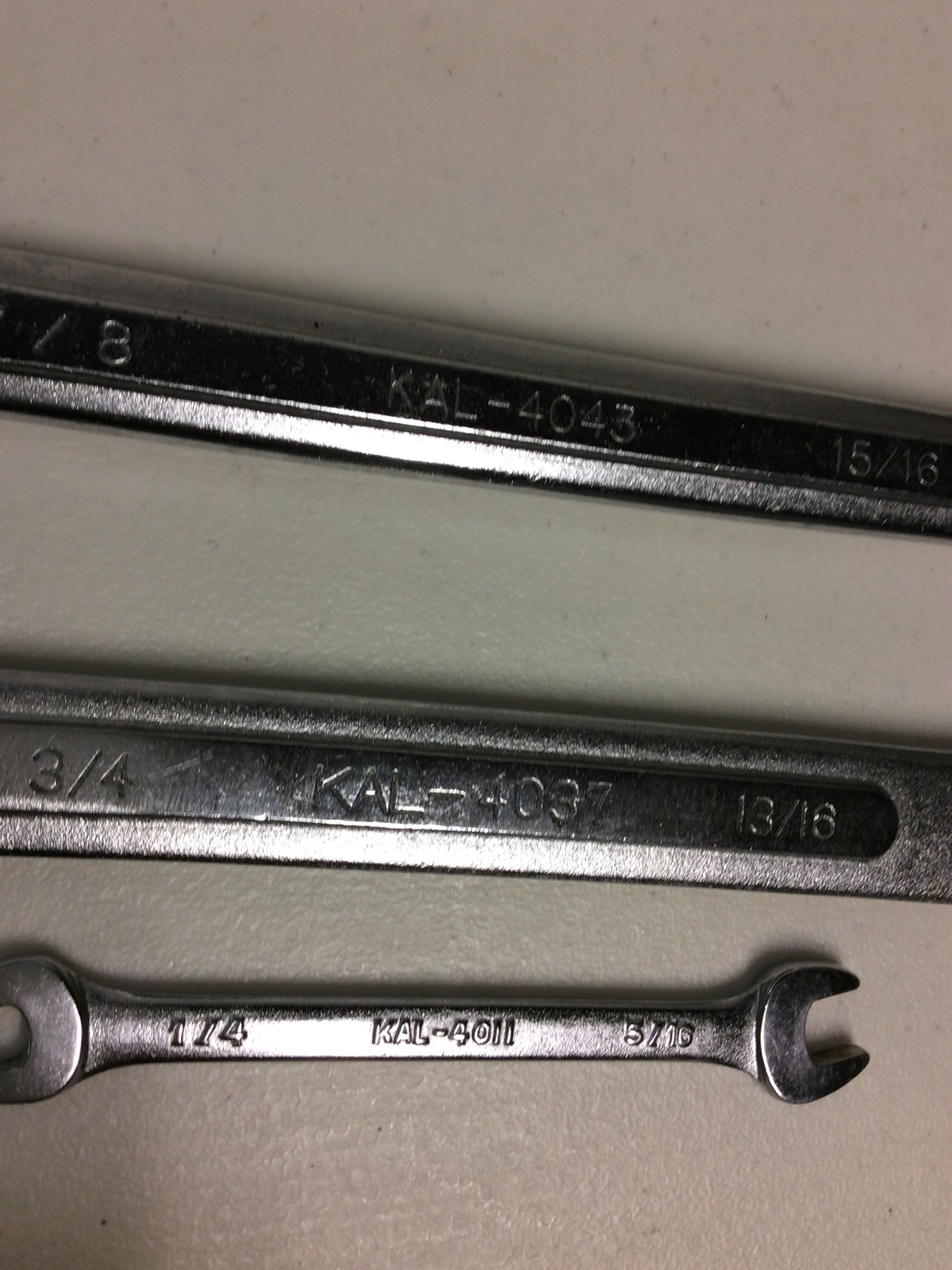 KAL Tools Double Open End Wrenches 3PC 4037 3/4″ x 13/16” 4043 7/8” x 15/16” 1/4