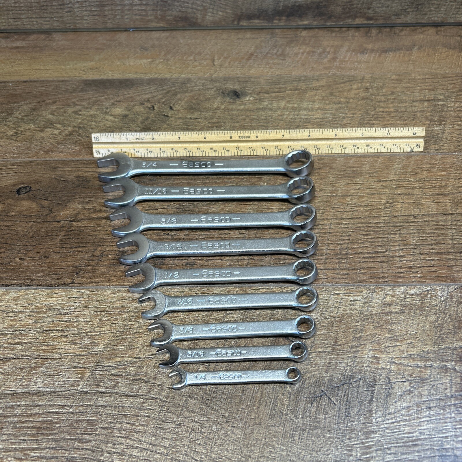 Vintage Easco 9 Piece Wrench Set Combination 3/4 to 1/4 » USA Made