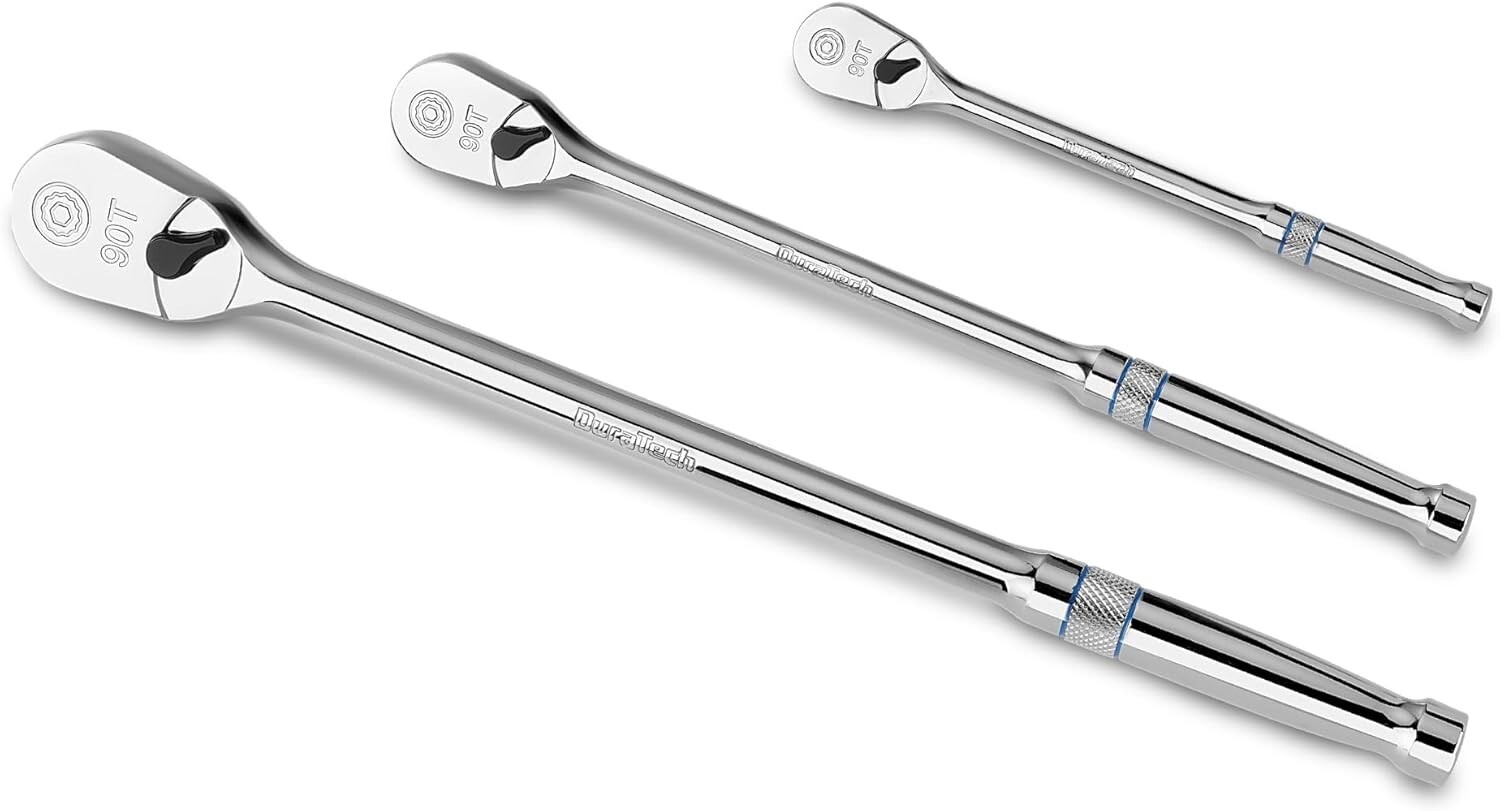 DURATECH Extra Long Handle Drive Ratchet 90-Tooth Ratchet Wrench Dust Proof NEW