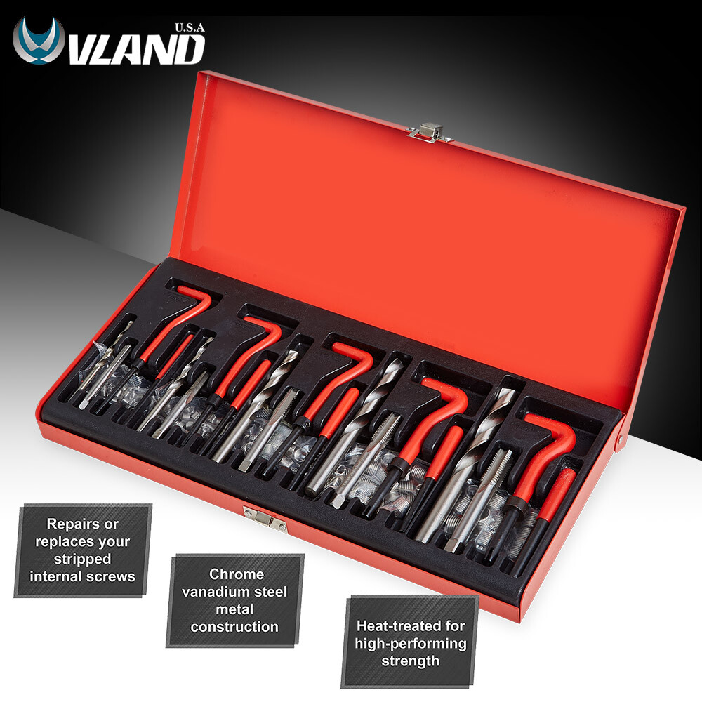 131 PCS Metric Thread Repair Insert Kit Helicoil Threading Tool M5 M6 M8 M10 M12