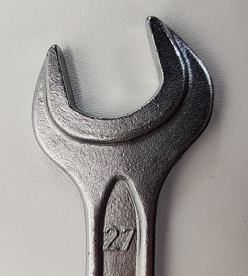 DIN 895 Metric Double Open End Wrench 27mm x 30mm Chrom-Vanadium Good Used Cond
