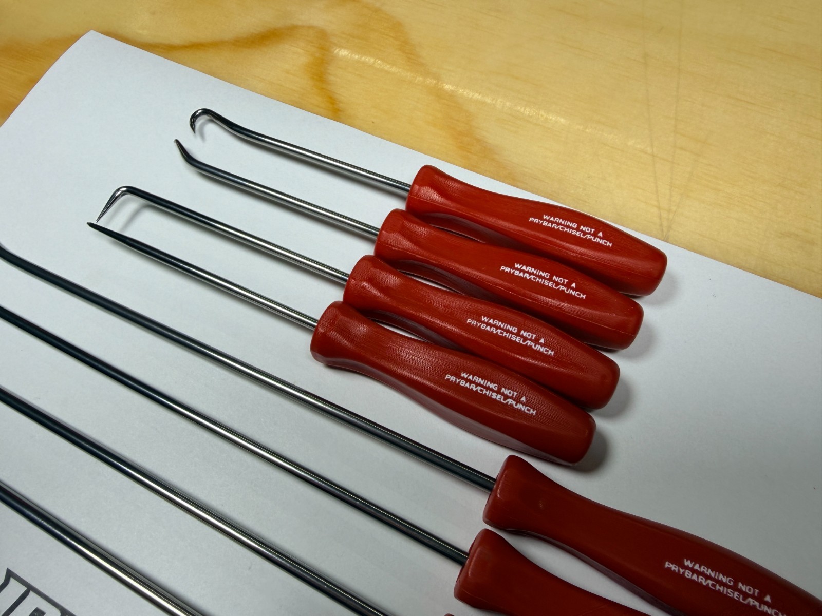 Snap-on Tools USA NEW RED 8pc Mini Hard Grip Short & Long Master Pick Set
