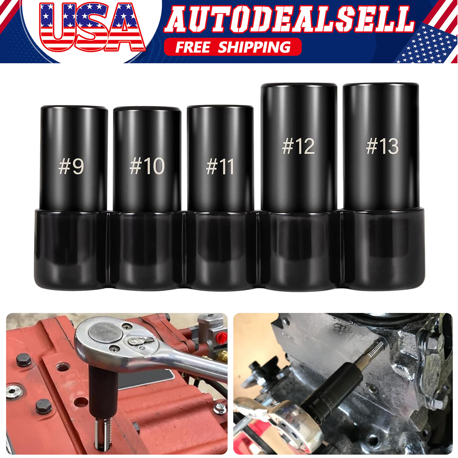 71670 Large Tap Socket Set Fit 5/8″, 11/16″, 3/4″, 7/8″ & 1″ (16mm-25mm) Taps