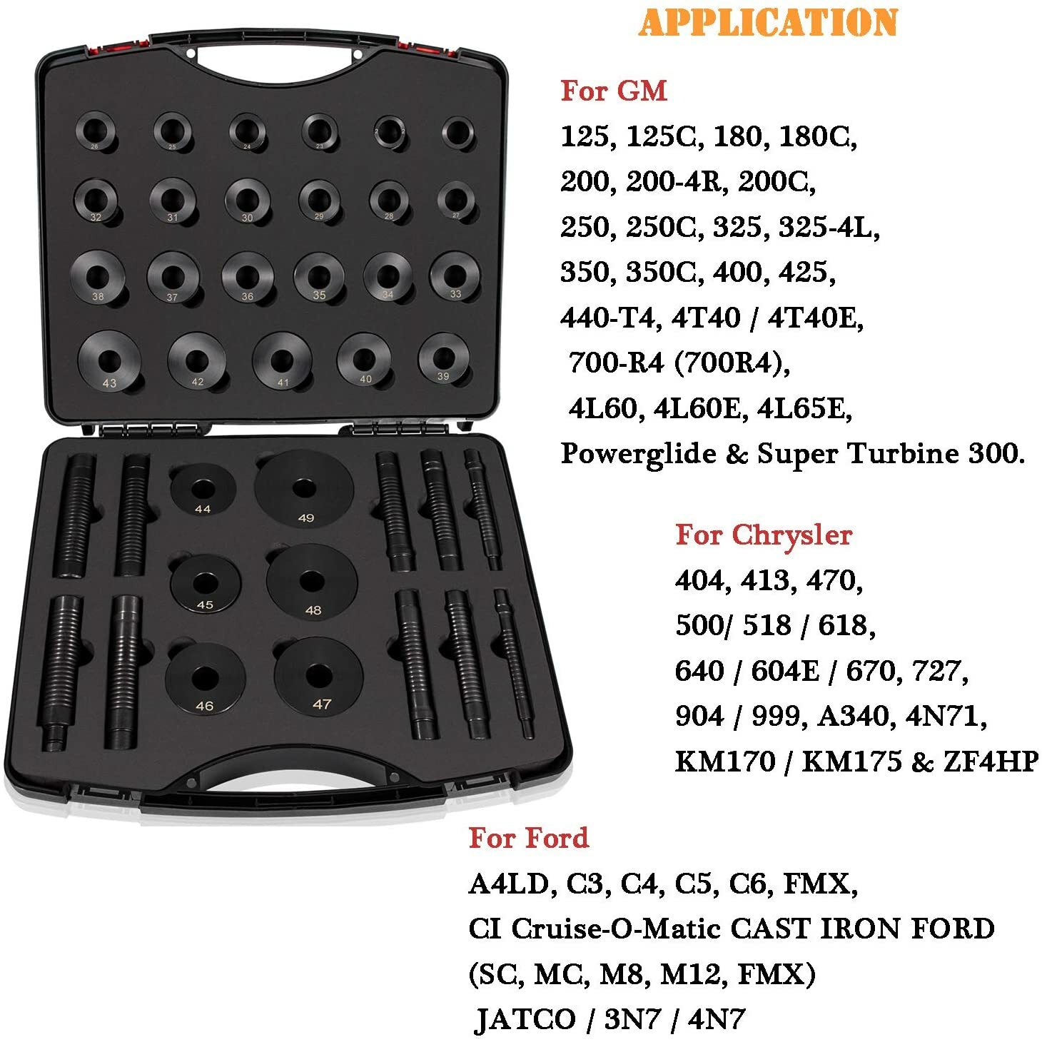 T-0220-39 Master Bushing Driver Set 39pcs for Chrysler,GM, Ford,Transmissions