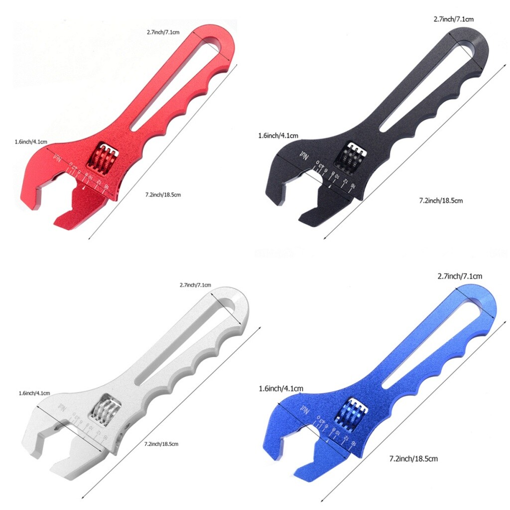 Aluminum Adjustable Wrench Spanner Hand Grip Tool for 3AN-16AN Hose End Fitting
