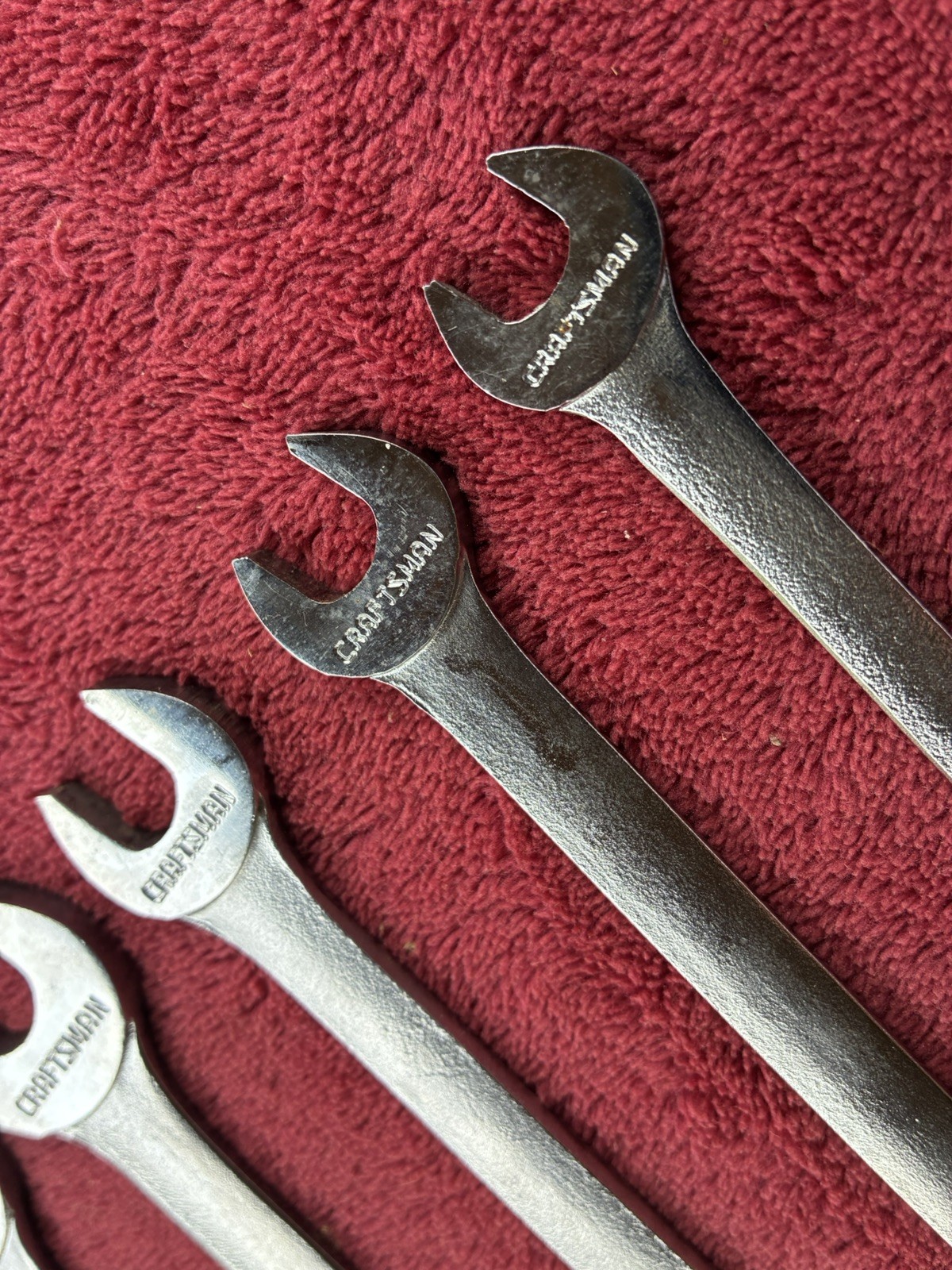 Vtg. Craftsman 5 Pc. Tappet Open End Wrench Set 3/8 to 7/8″ V-Series–Free Ship