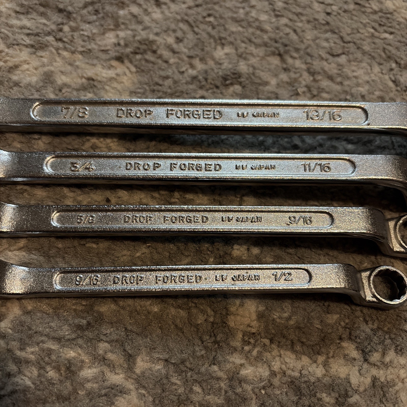 Vintage SEARS Double Box End Wrenches Drop Forged Steel Made in Japan 12 PT SAE