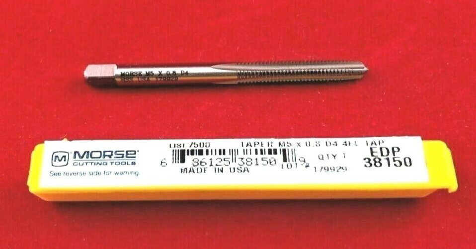 M5 X 0.8 5MM Taper Tap HSS Morse MT3838150 Starter Tap 4FL RH D4 USA Metric