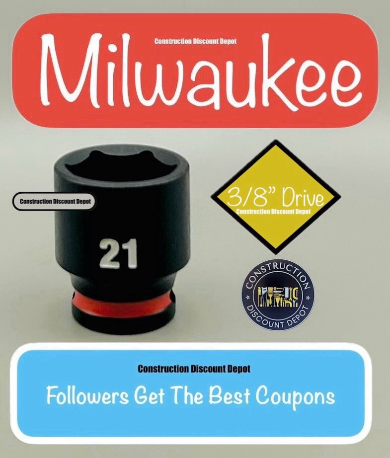 Milwaukee 49-66-6144 21MM Shockwave Impact Duty 3/8″ Drive Shallow Socket 21 mm