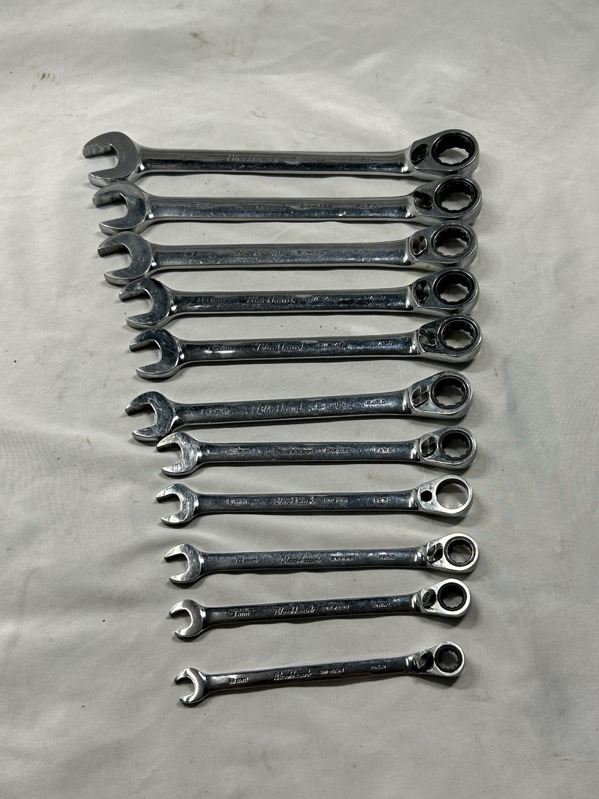 Blackhawk by Proto BW-1408 11pcMetric reversible ratcheting combination wrenches