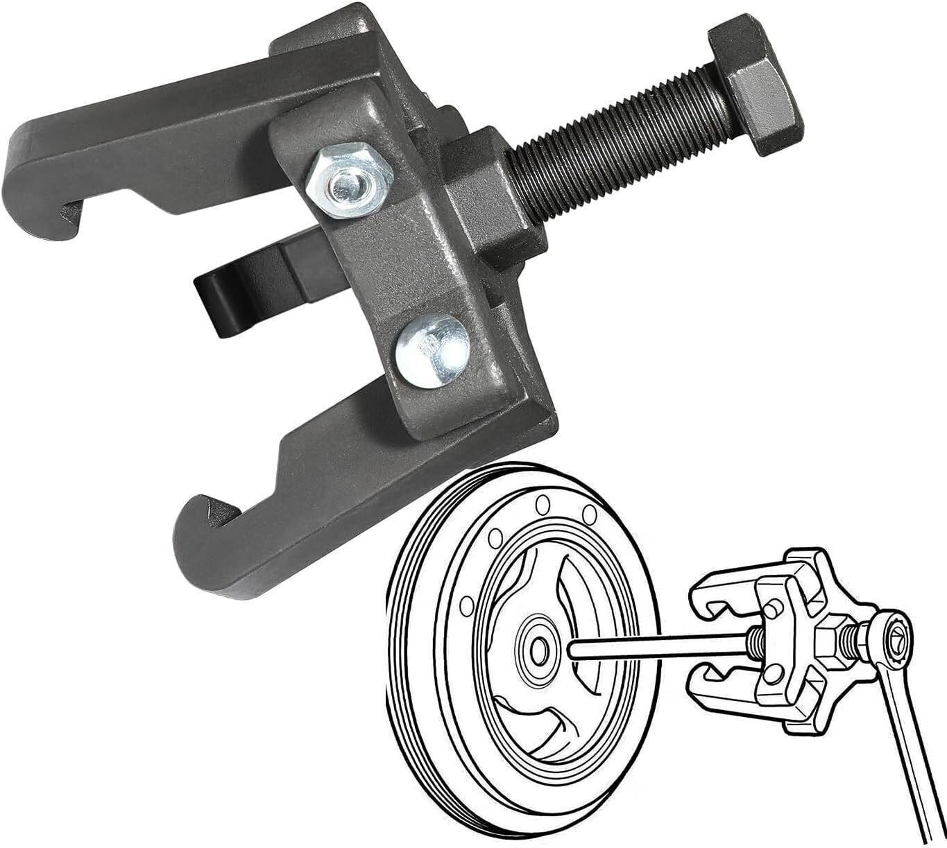 Harmonic Damper Pulley Puller 6-Piece Set for Chrysler GM Mitsubishi Vehicle US
