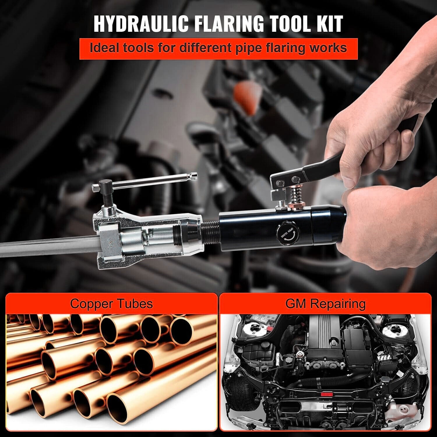 Hydraulic Brake Line Flaring Tool Kits, 45° Double Flaring Toolsfor 3/16″-1/2″