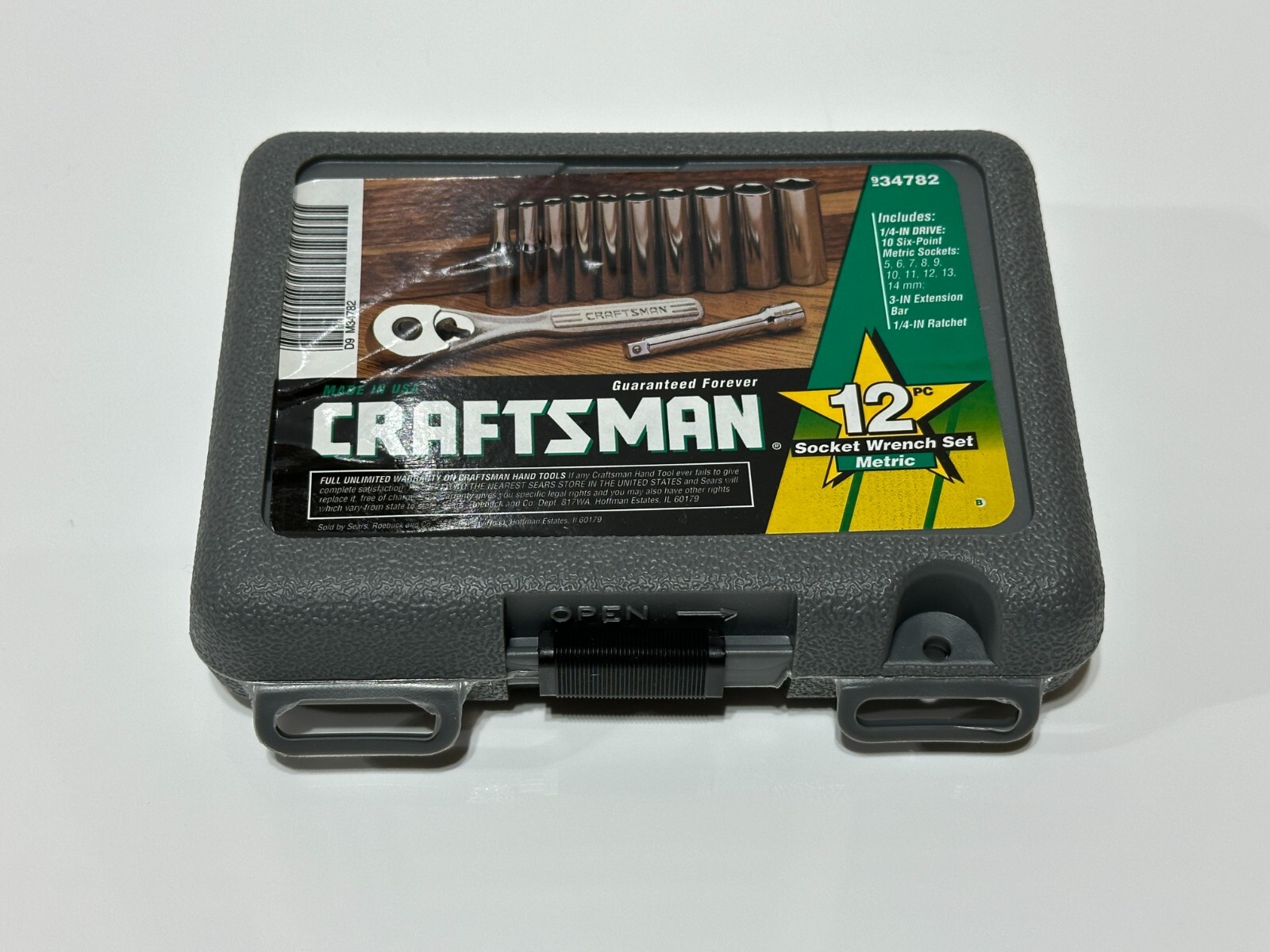 Craftsman Tools USA 34782 NEW 12pc Metric 1/4’ Drive Socket Ratchet Set, 6 Point