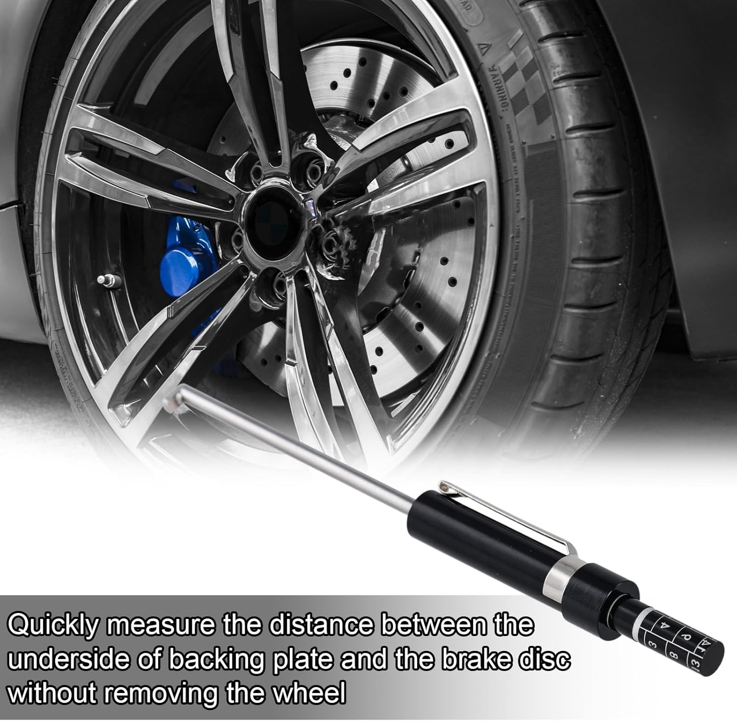 2pcs Car Brake Pad Thickness Gauge, Brake Pad Gauge Brake Measuring Tool