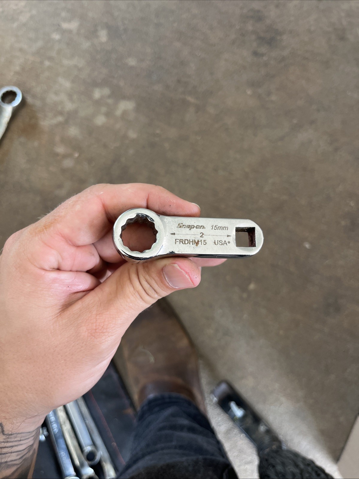 Snap-on 3/8″ Drive 12 Point Metric 15mm Torque Adapter FRDHM15 USA 2″ Length