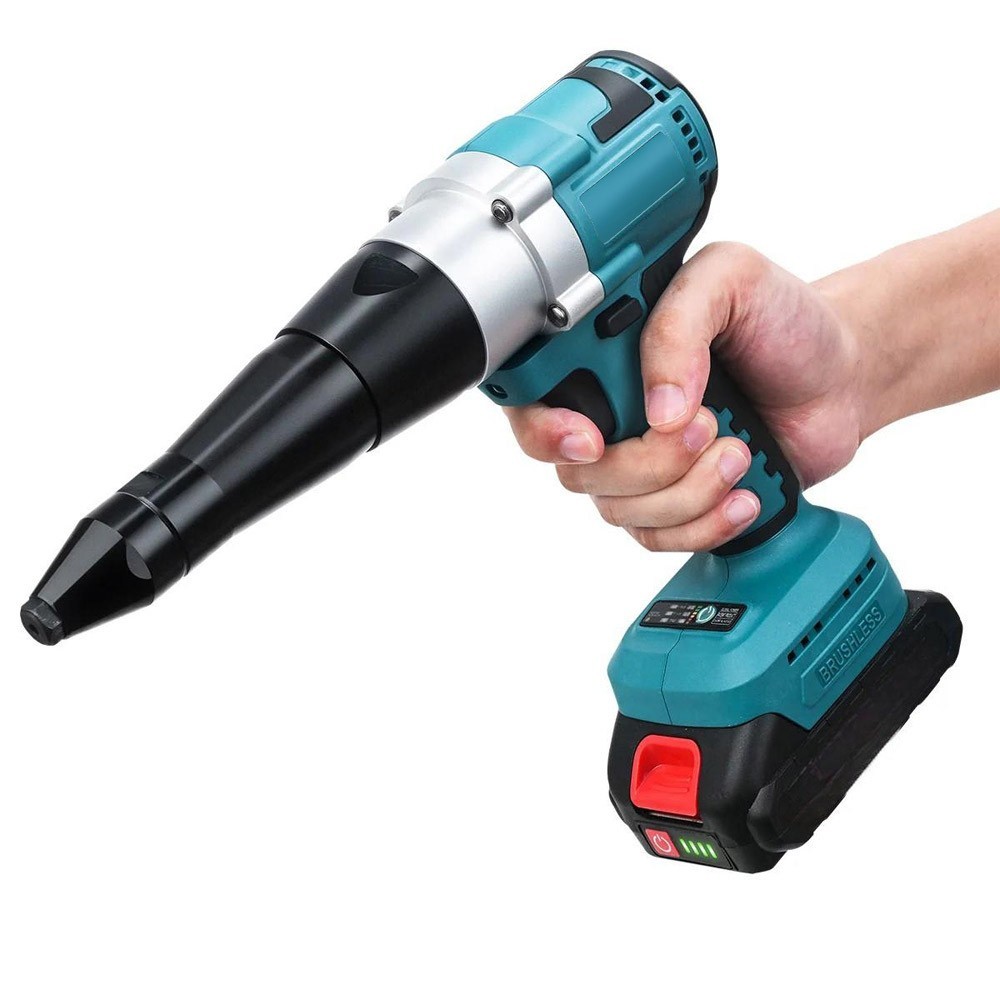 For Makita LXT 18V Battery Brushless Electric Rivet Gun Kit + 20 Rivets & LED