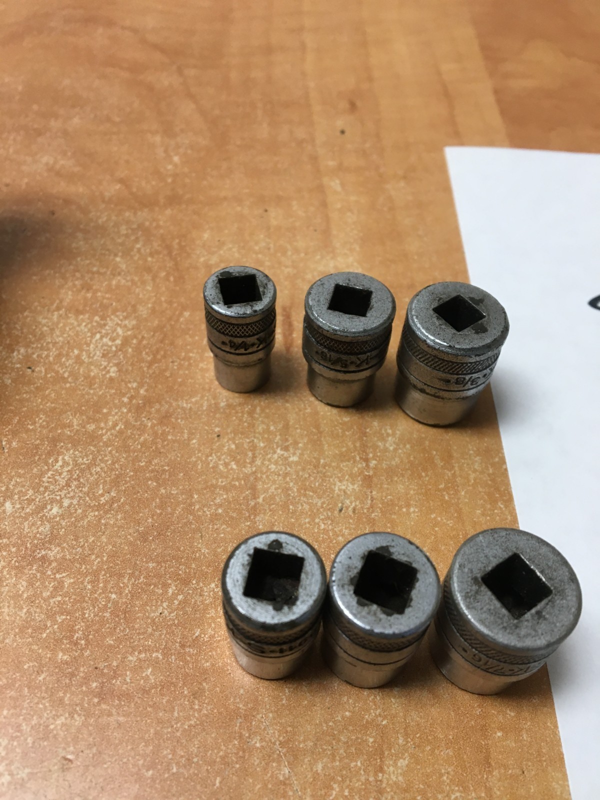 Vintage SK 1/4” Drive Socket Set With Metal Case Knurled USA