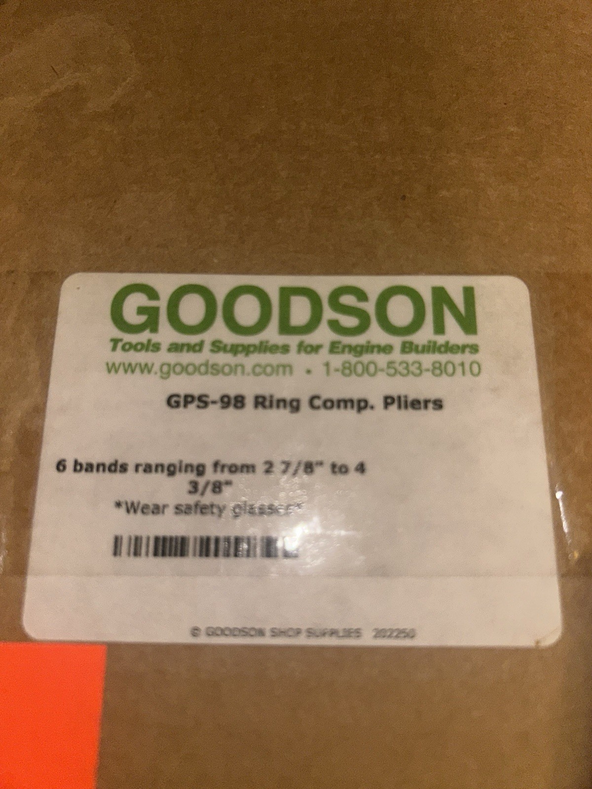 Goodson GPS-98 Piston Ring Compressor Tool Includes Piston Ring Expander Plier