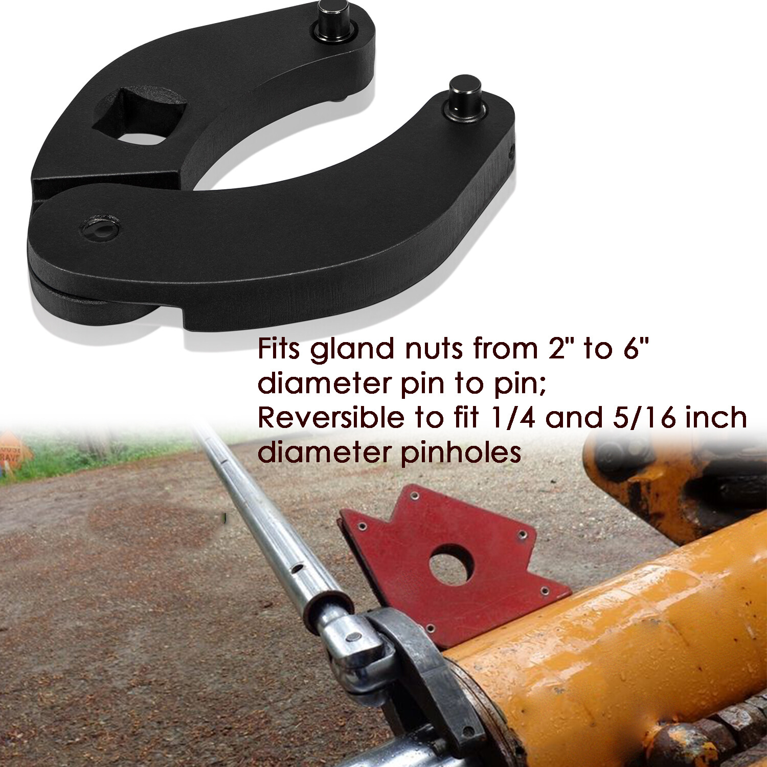 For Hydraulic Cylinders 1266 Adjustable Gland Nut Wrench Pin Spanner Tools